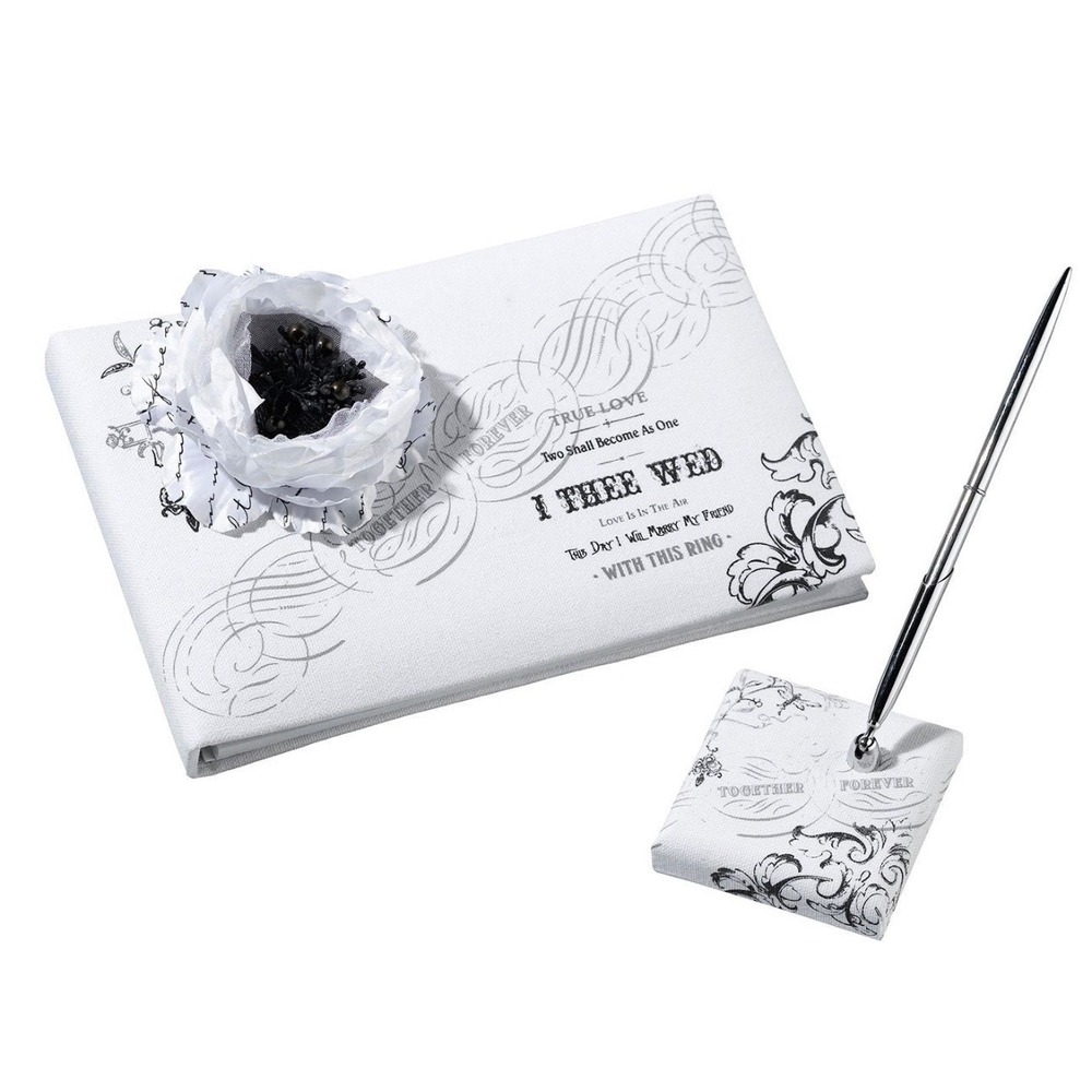 Lillian Rose I Thee Wed‎ Guest Book and Pen Set White Wedding Keepsake